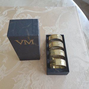 Vintage Brass Napkin rings 4 ct.